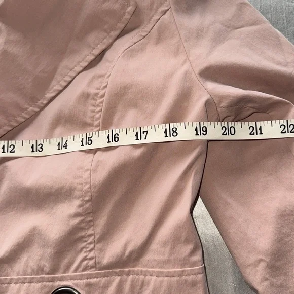 Sandro Peach Tan Short Trench Utility Jacket Self Tie Cotton Blend - Picture 9 of 13